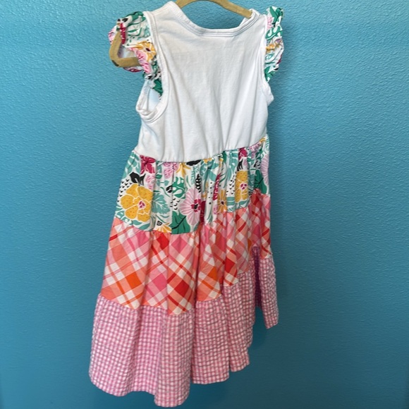 Bonnie Baby formal toddlers dress with bow and variety print - Picture 4 of 8